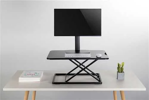 „Neomounts NEWSTAR WORKSTATION“ – SĖDIMO-STOVIMO DARBO VIETA (AUKŠČIO REGULIAVIMAS: 4–40 CM), Juodas