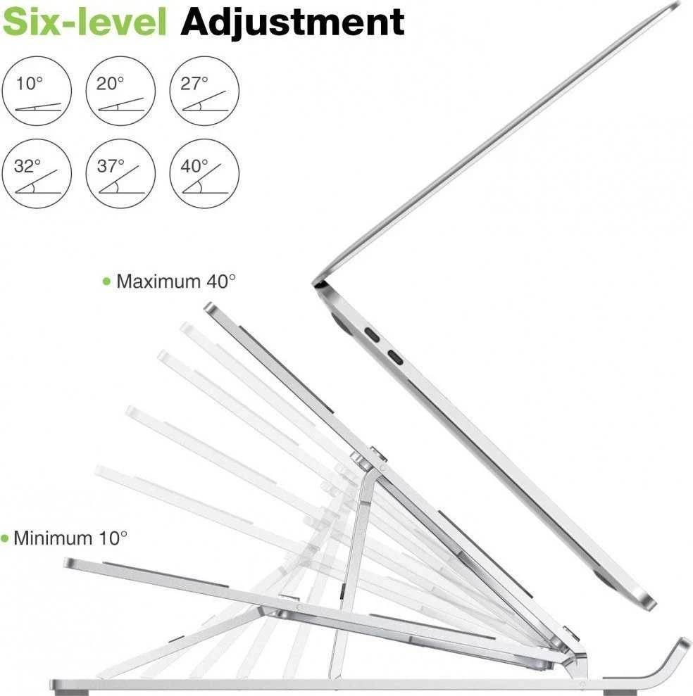 TECHLY Foldable Aluminum Stand for Notebook Planšetė and Išmanusis telefonas from 10inch to 16inch
