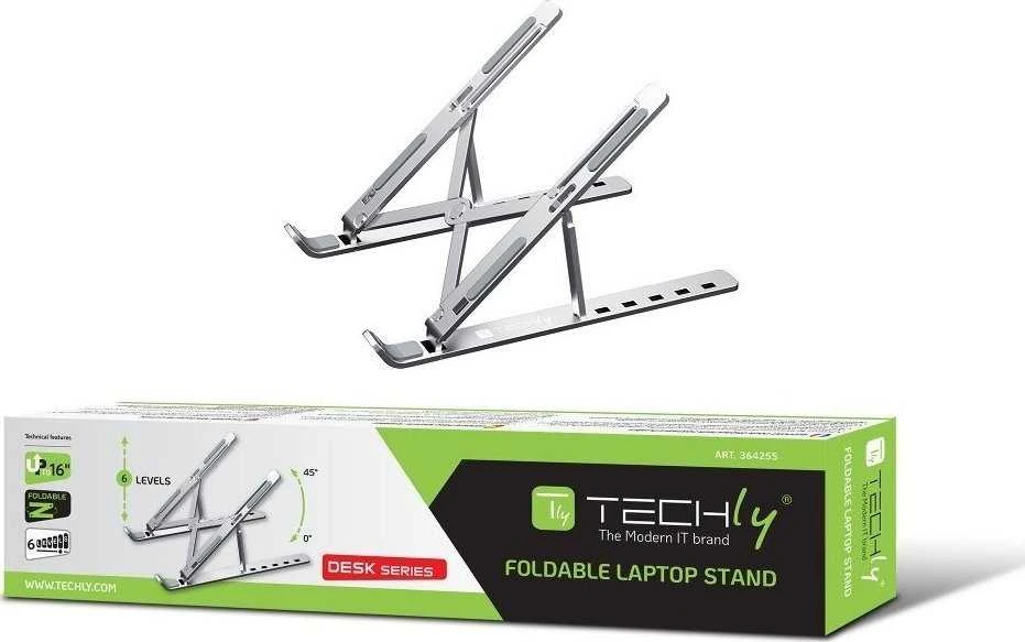 TECHLY Foldable Aluminum Stand for Notebook Planšetė and Išmanusis telefonas from 10inch to 16inch