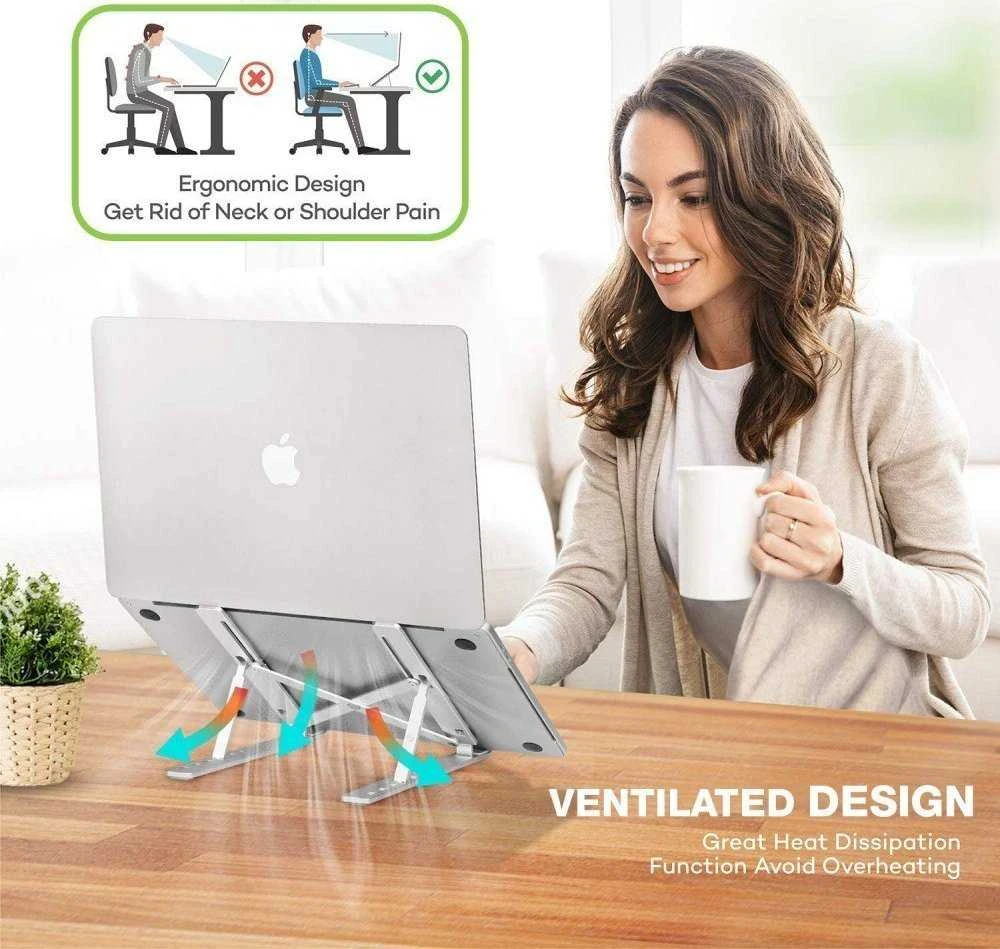 TECHLY Foldable Aluminum Stand for Notebook Planšetė and Išmanusis telefonas from 10inch to 16inch