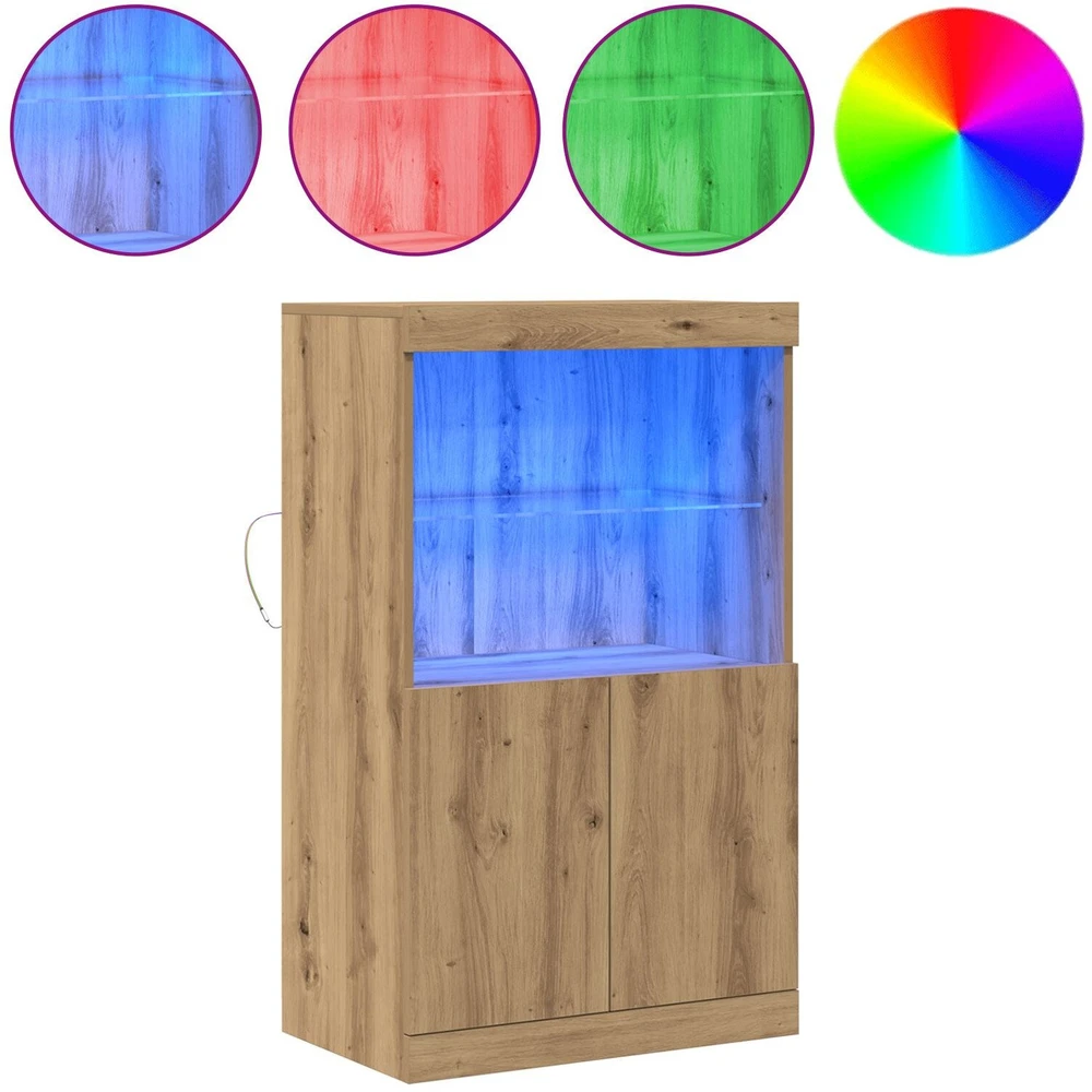 LED Bufetas Ruda 60 x 37 x 100 cm Apdirbta mediena