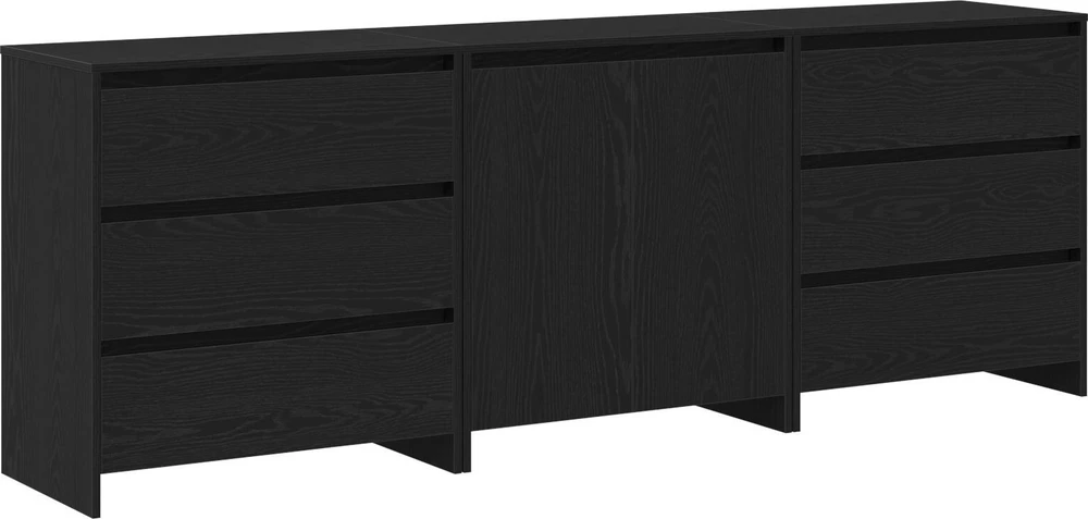 Kabalas 3 vnt. Juoda 70 x 41 x 75 cm Apdirbta mediena