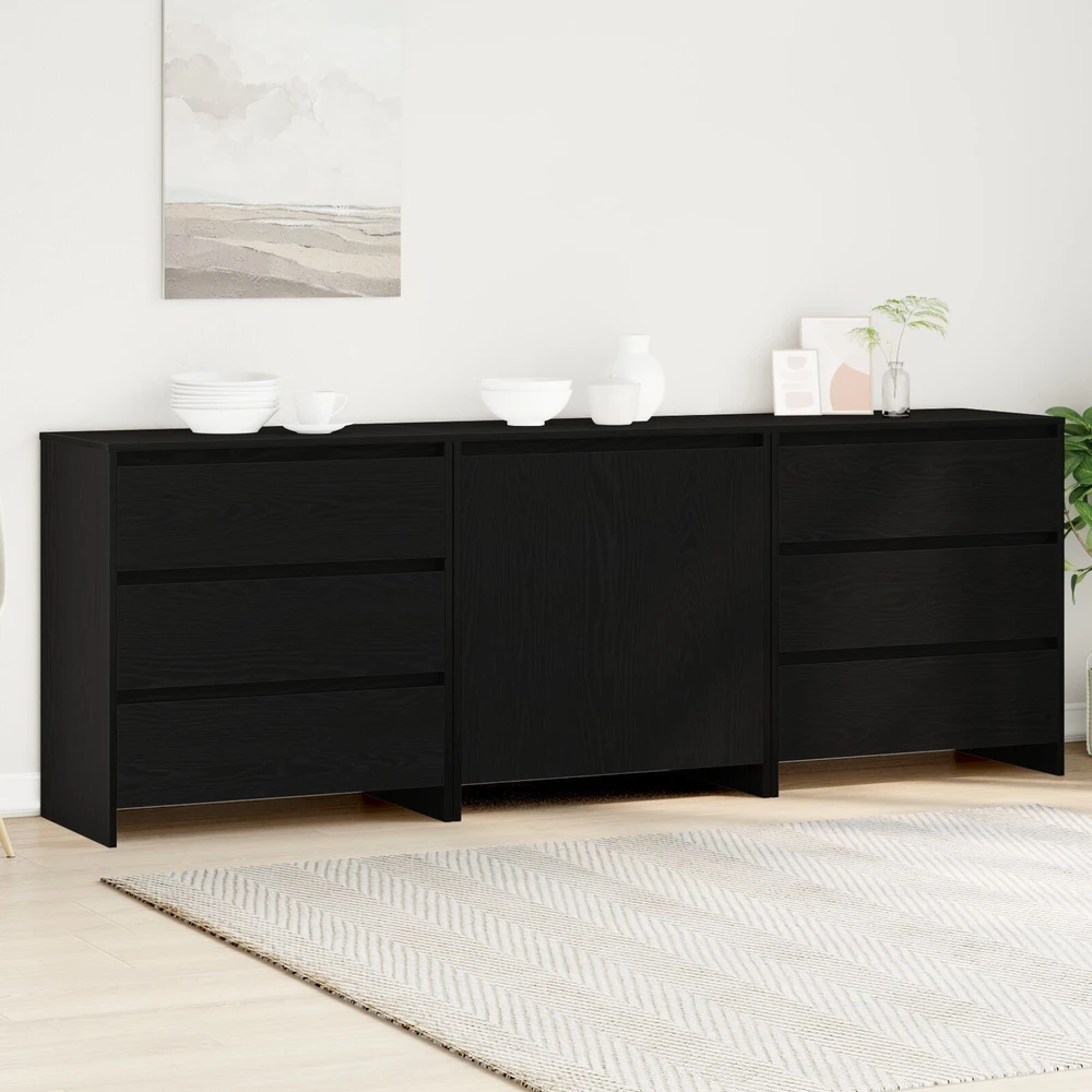 Kabalas 3 vnt. Juoda 70 x 41 x 75 cm Apdirbta mediena