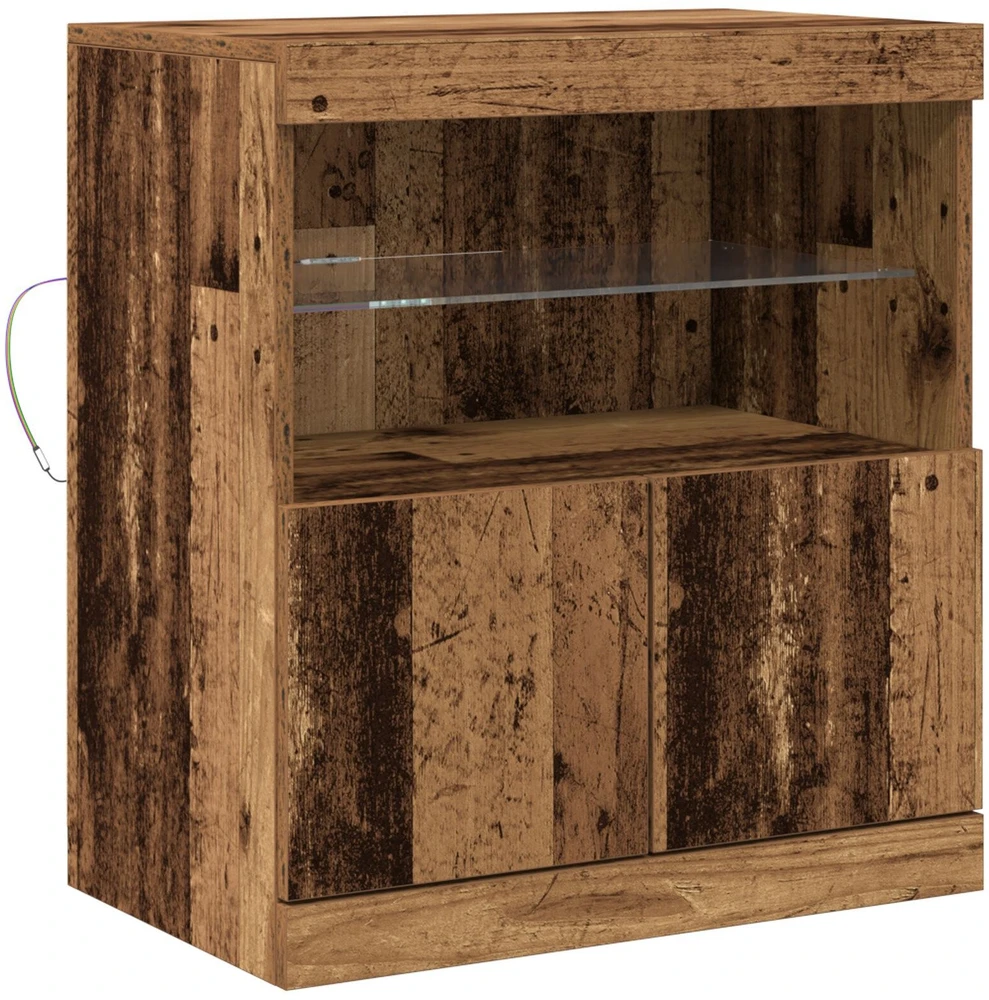 LED Bufetas Ruda 60,5 x 37 x 67 cm Apdirbta mediena