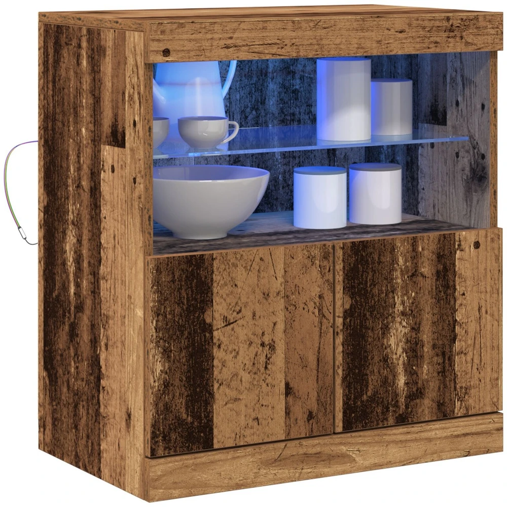 LED Bufetas Ruda 60,5 x 37 x 67 cm Apdirbta mediena
