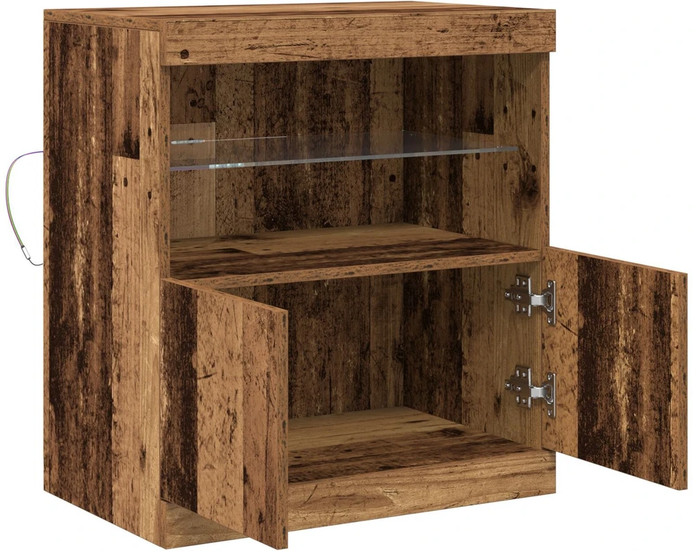 LED Bufetas Ruda 60,5 x 37 x 67 cm Apdirbta mediena