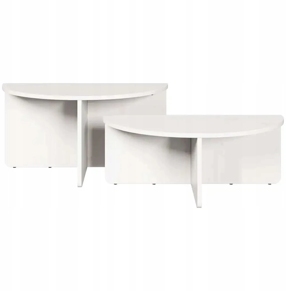 Kavos staliukas 2 vnt. Balta 79 x 39,5 x 40 cm Pušies masyvas
