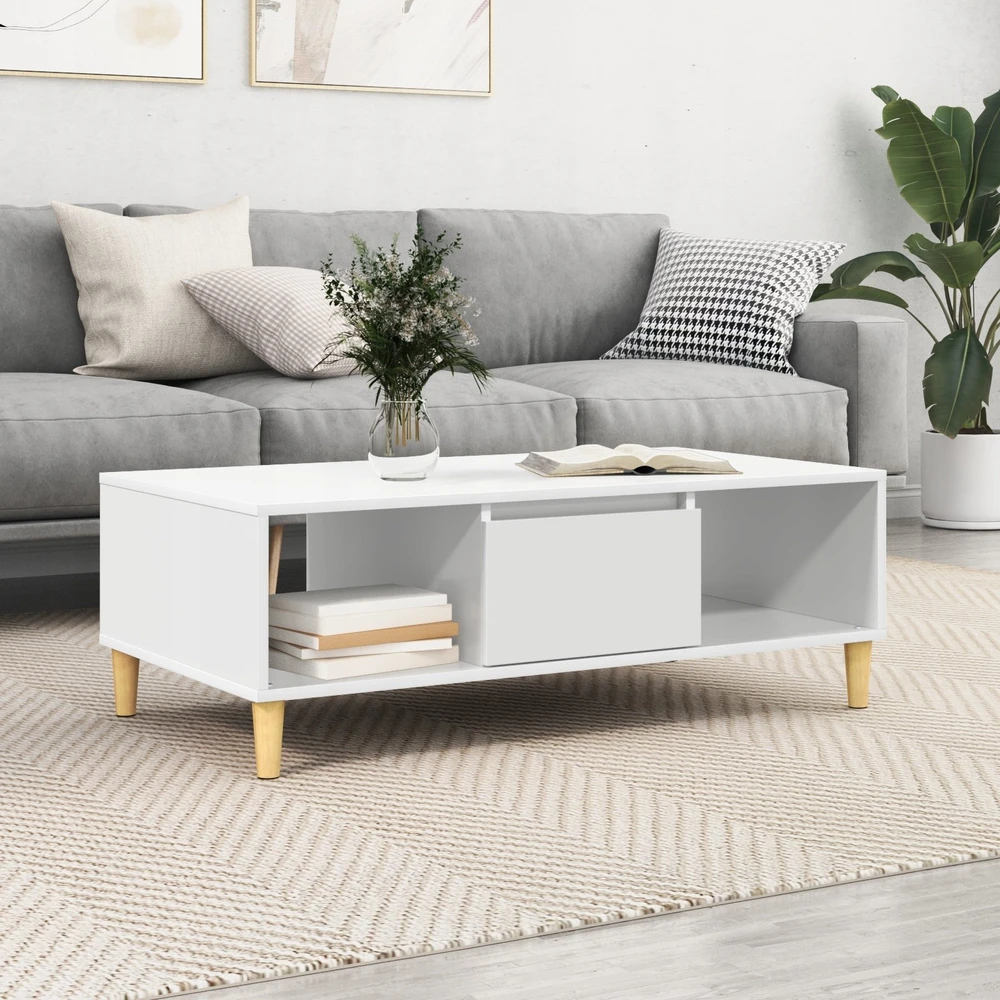 Kavos staliukas Balta 102 x 55 x 35 cm Apdirbta mediena