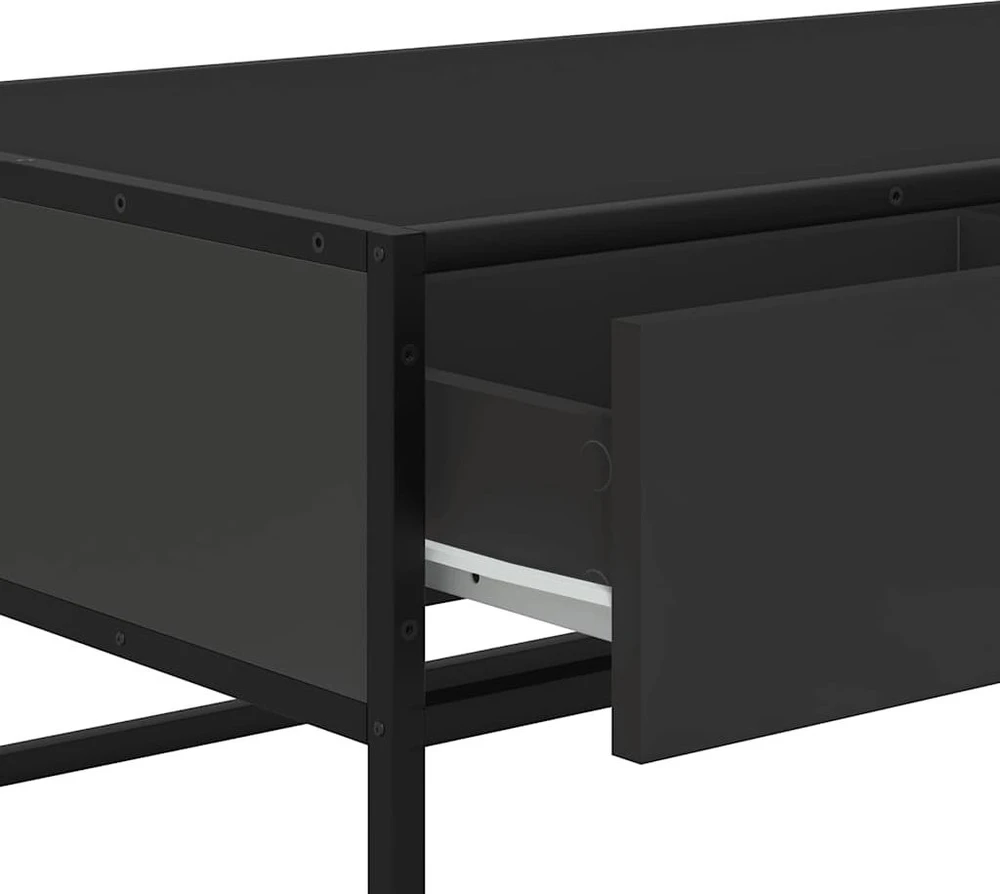 Kavos staliukas, juodas, 100x50x35cm, apdirbta mediena/metalas