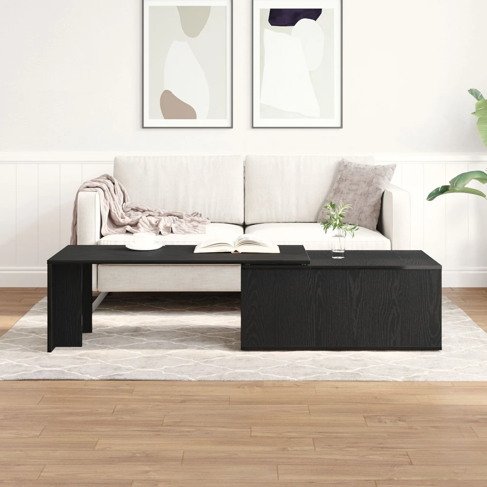 Kavos staliukas Juodas ąžuolas 150 x 50 x 35 cm