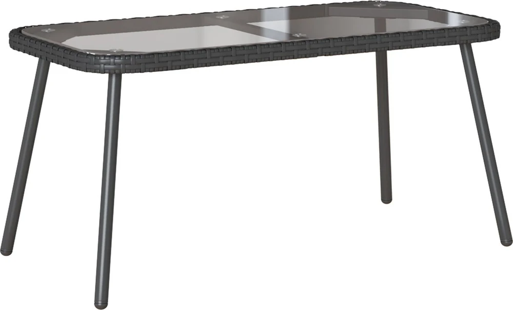 Kavos staliukas Juoda 90 x 45 x 43 cm poliratanas