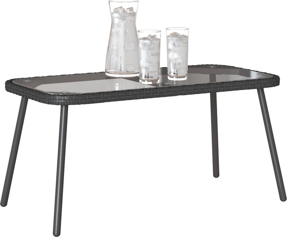 Kavos staliukas Juoda 90 x 45 x 43 cm poliratanas