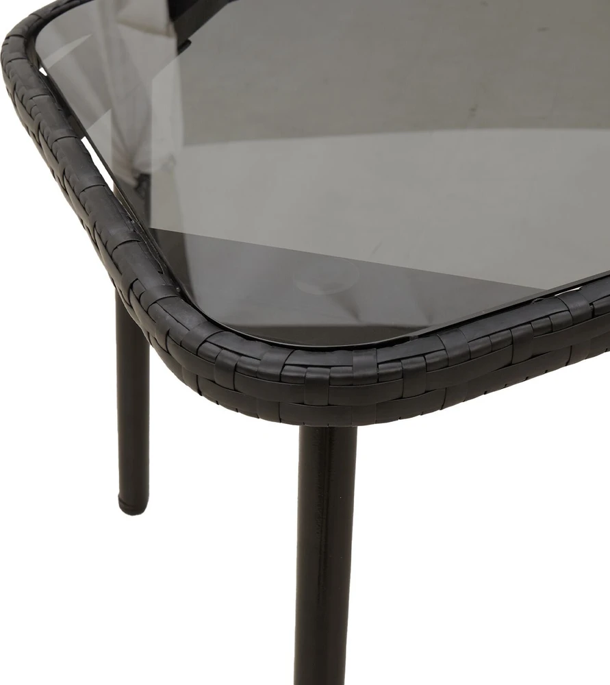 Kavos staliukas Juoda 90 x 45 x 43 cm poliratanas