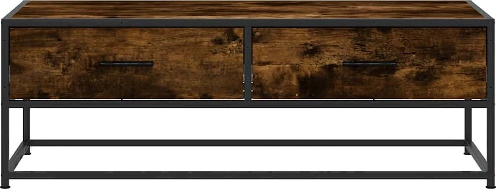 Kavos staliukas, dūminis, 100x50x35cm, apdirbta mediena/metalas