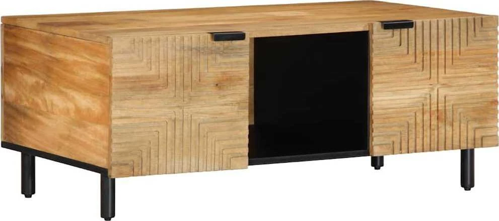 Kavos staliukas Rudas 100x54x40 cm Masyvo medžio Mango