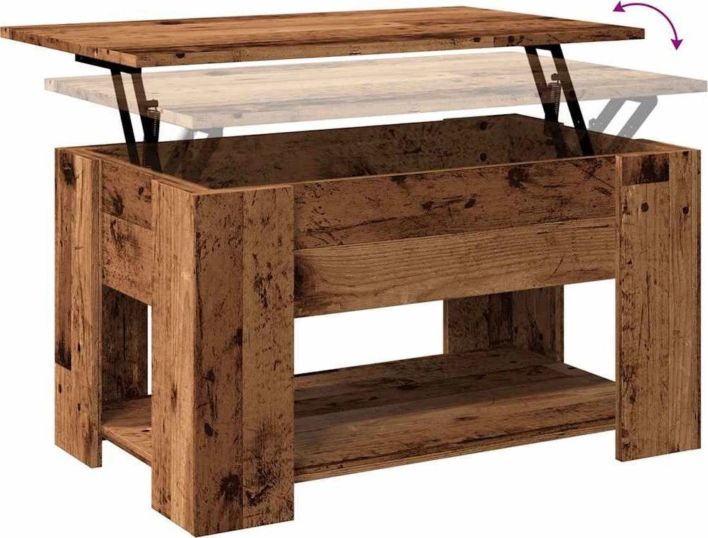 kavos staliukas Old Wood 79x49x41 cm Engineered Wood