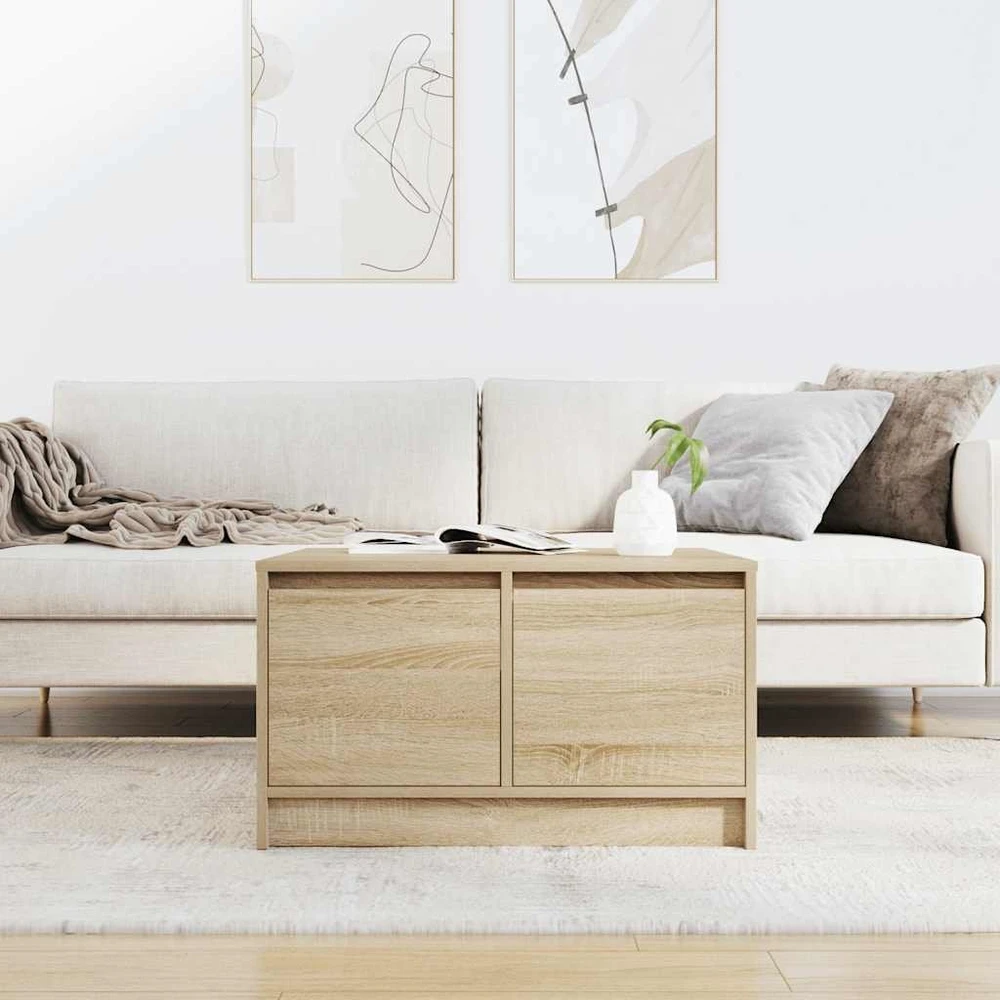kavos staliukas su stalčiais, sonoma ąžuolas, 70,5x70x40 cm