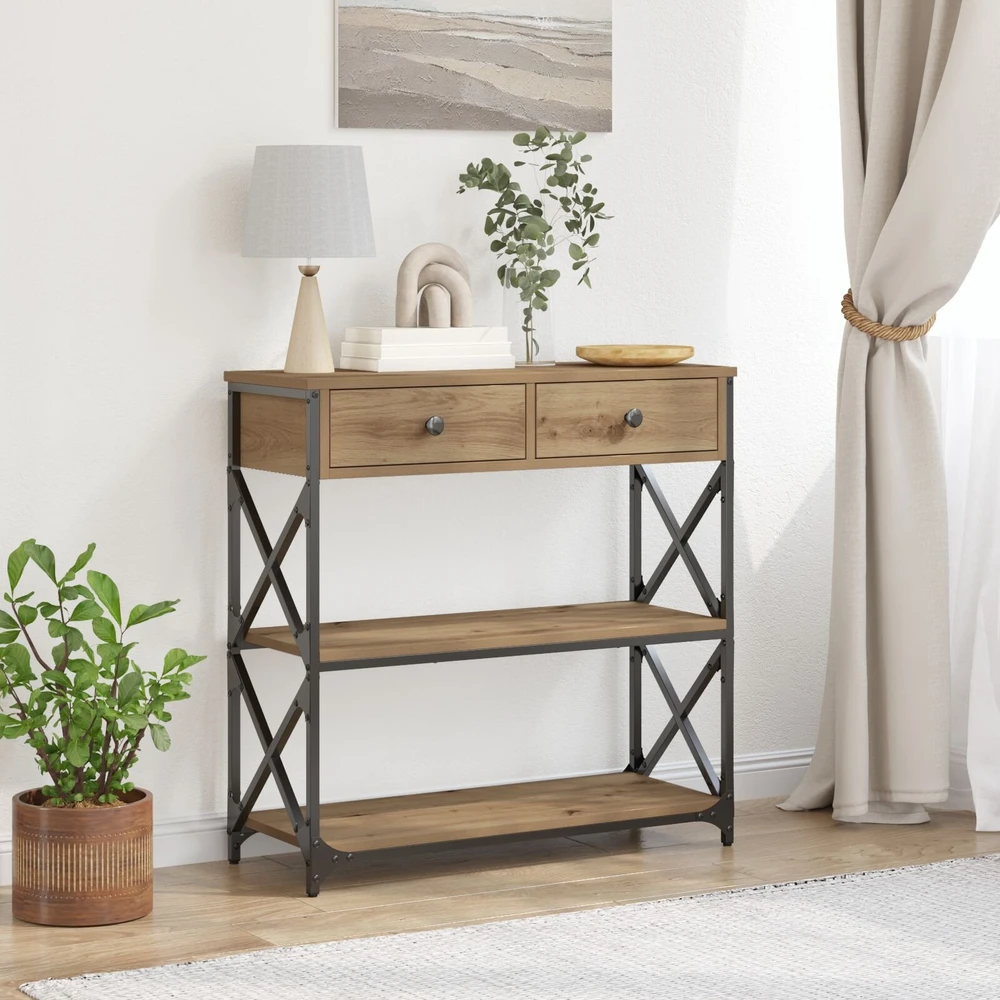 Konsolės stalas artisano ąžuolo 75 x 28 x 75 cm
