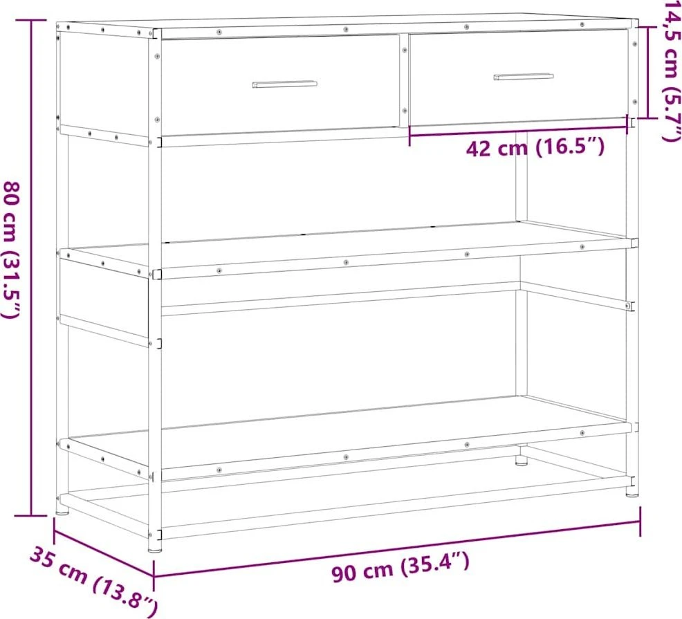 konsolinis stalas juodas 90x35x80 cm inžinierinis medis