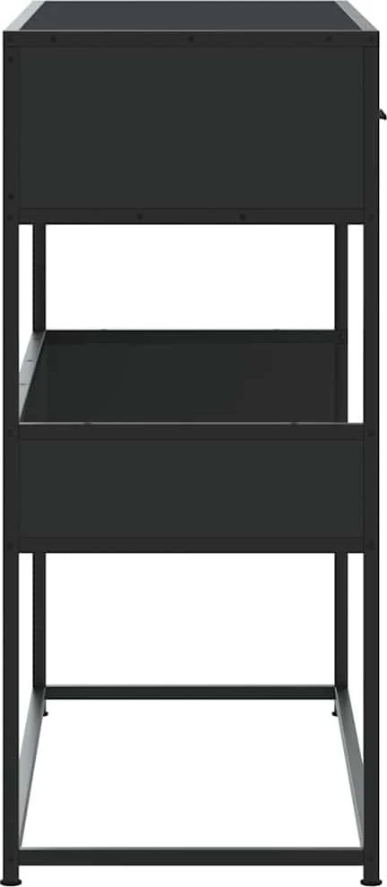 konsolinis stalas juodas 90x35x80 cm inžinierinis medis