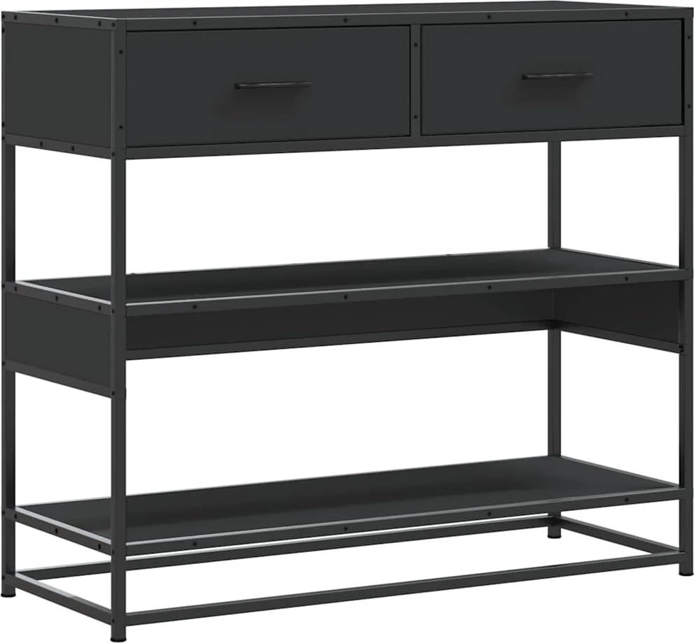 konsolinis stalas juodas 90x35x80 cm inžinierinis medis