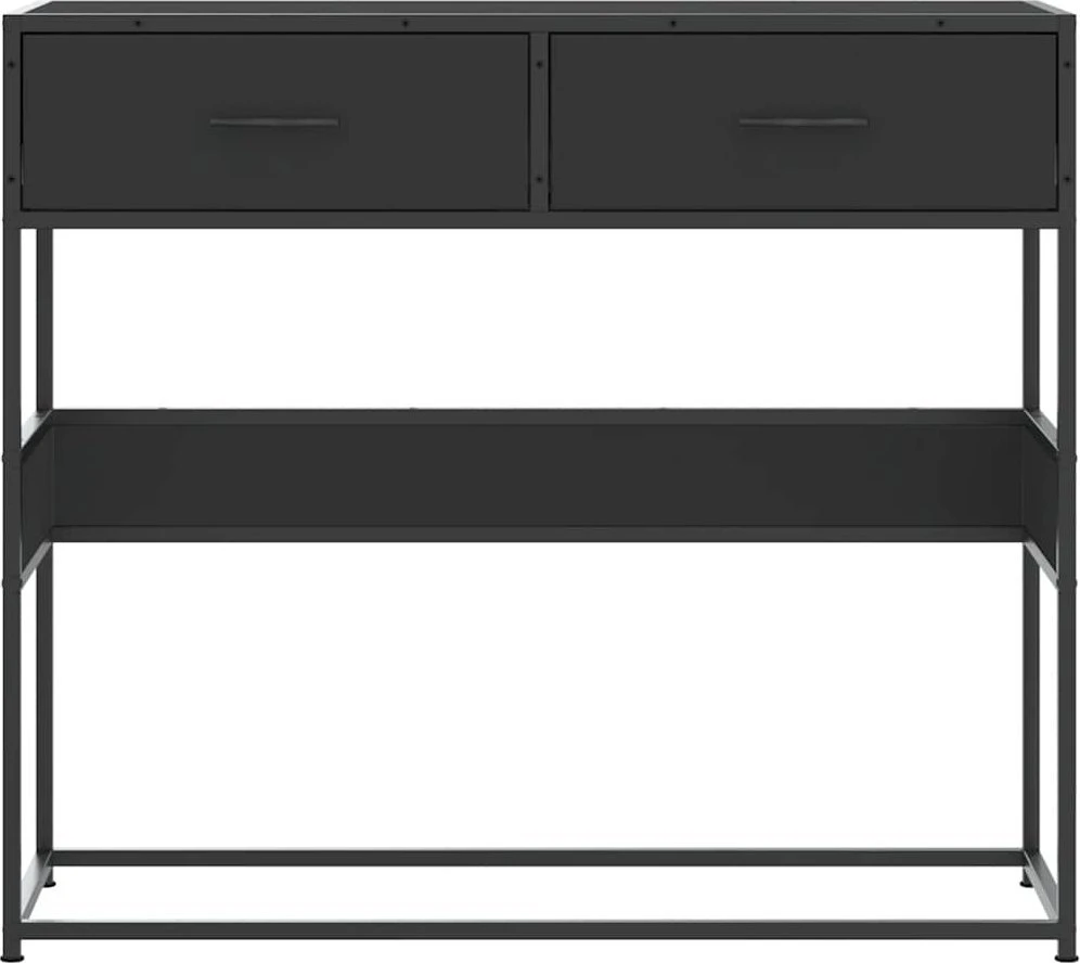 konsolinis stalas juodas 90x35x80 cm inžinierinis medis