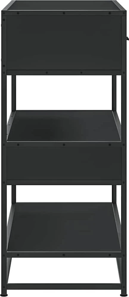 konsolinis stalas juodas 90x35x80 cm inžinierinis medis
