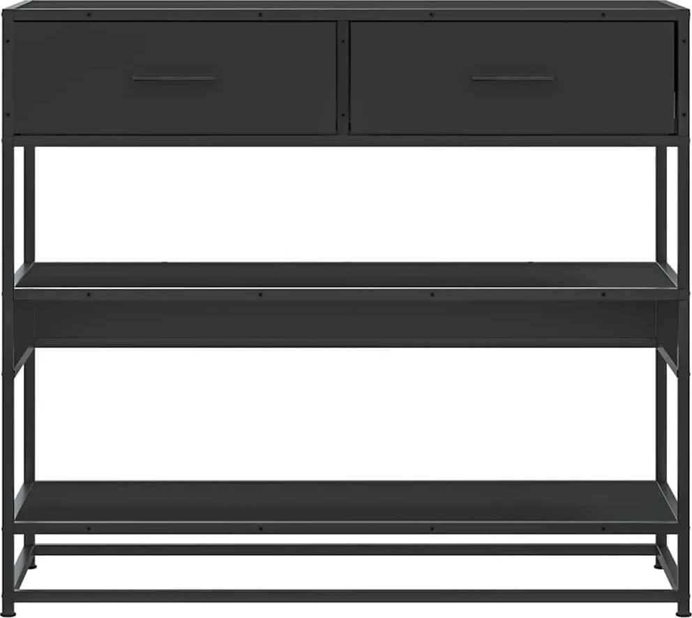 konsolinis stalas juodas 90x35x80 cm inžinierinis medis