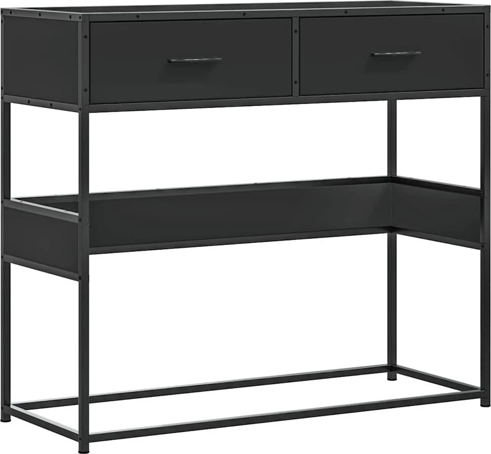 konsolinis stalas juodas 90x35x80 cm inžinierinis medis