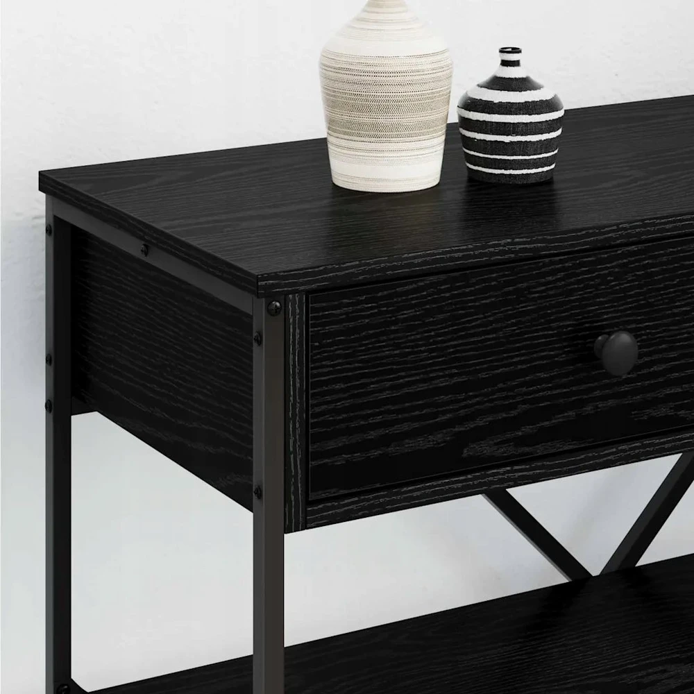 Konsolinis stalas Juodas ąžuolas 75 x 34,5 x 75 cm Medis