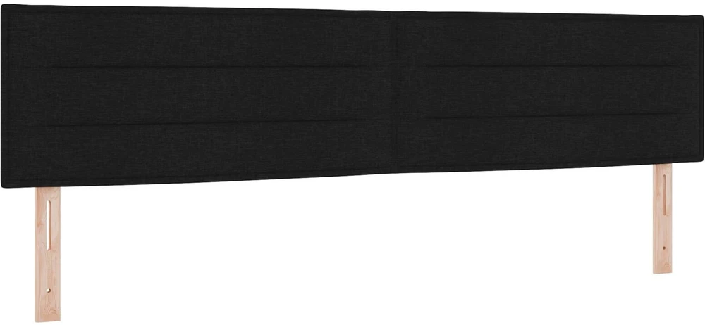 LED galvūgalis su LED juostelėmis Juodas 200 cm audinys