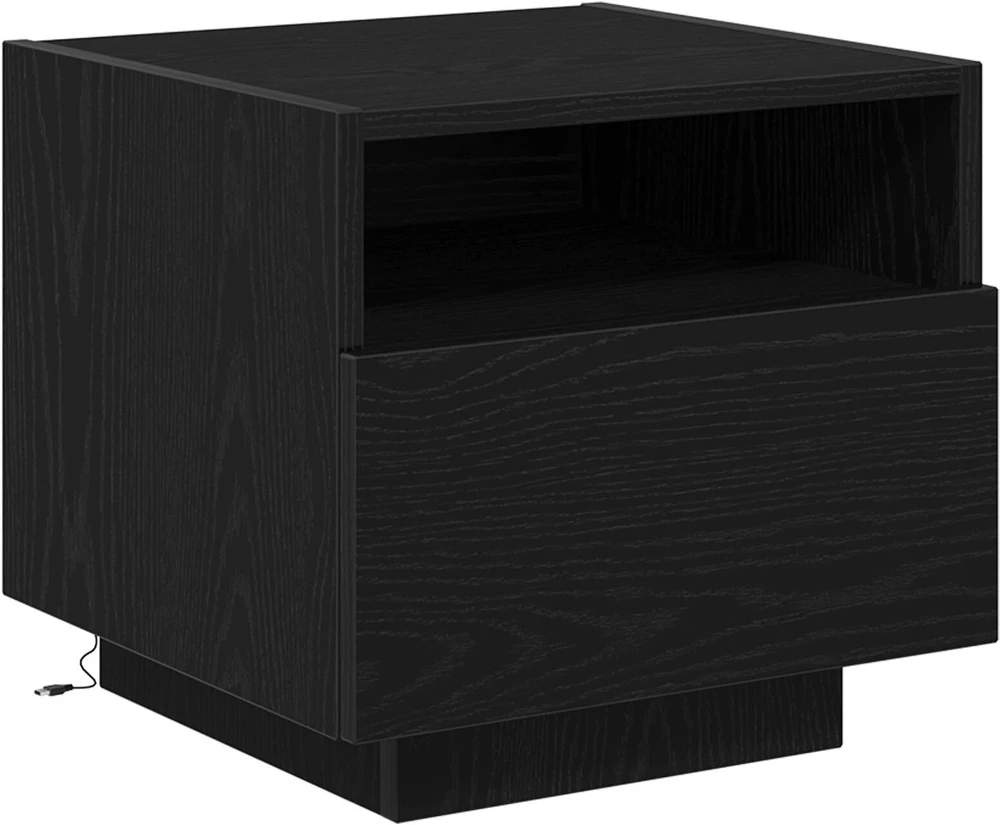 Naktinis staliukas 2 pcs juoda ąžuolo 40 x 39 x 37 cm