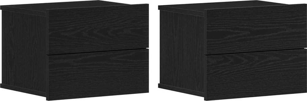 Šalia lovos spintelė 2 pcs juoda ąžuolo 40 x 30 x 30 cm