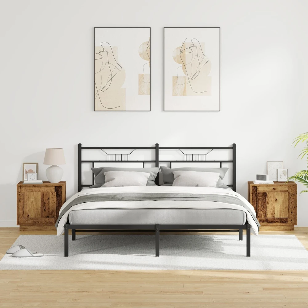 Šalia lovos spintelė 2 vnt. Senas medis 44 x 34,5 x 45 cm