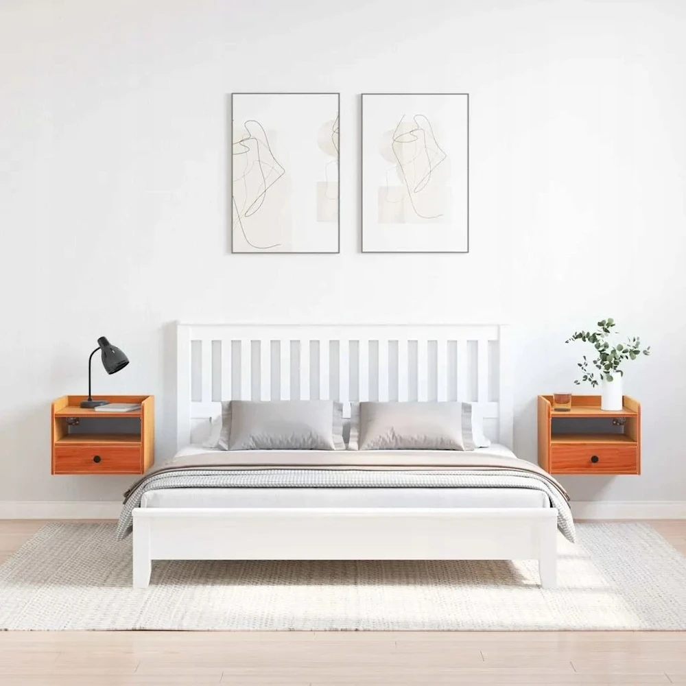 Naktinis staliukas 2 pcs Vaško ruda 38 x 36 x 29,5 cm