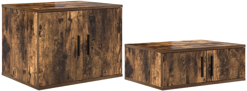 Oppbevaringsskap 2 pcs Rūkyta ąžuolas 127 x 41 x 40 cm
