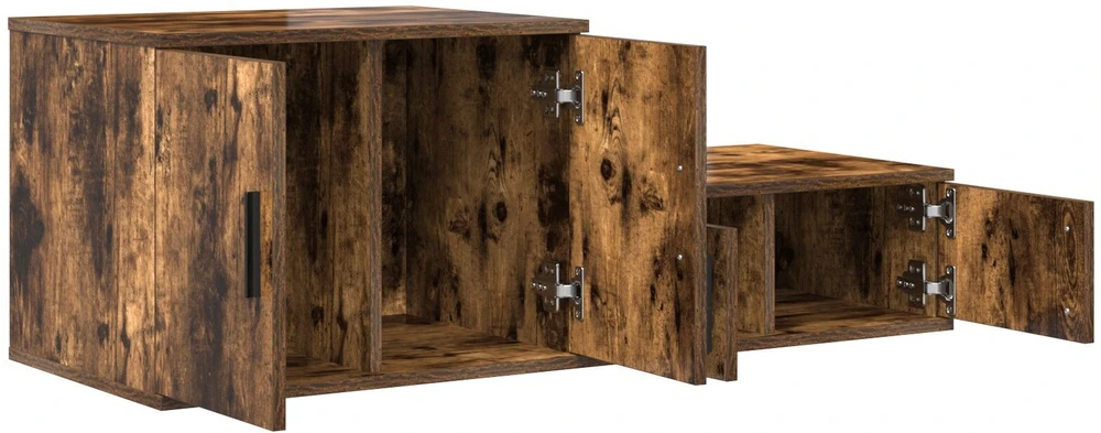 Oppbevaringsskap 2 pcs Rūkyta ąžuolas 118 x 41 x 40 cm