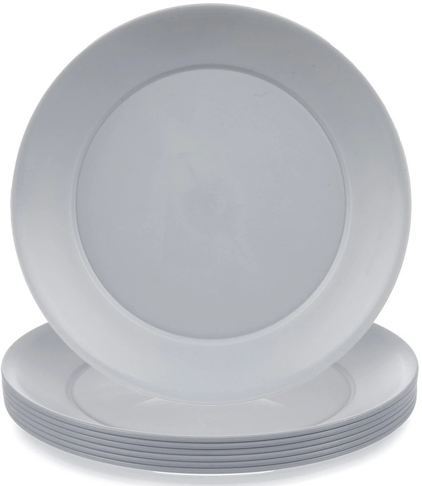 Stalman Plastikinės pilkos lėkštės Sandy 23,5 cm 6 vnt.
