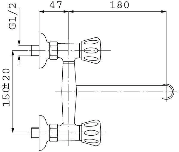 Sieninis virtuvės maišytuvas Ferro Standard chrome (BST5)