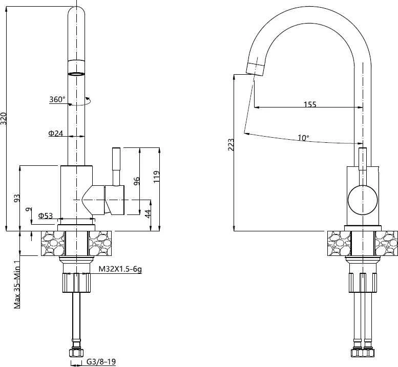 Virtuvinis maišytuvas Quadron Kate 3623500_BL, juoda