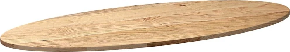 Stalviršis, 140x60x2 cm, ąžuolo medienos masyvas, ovalo formos