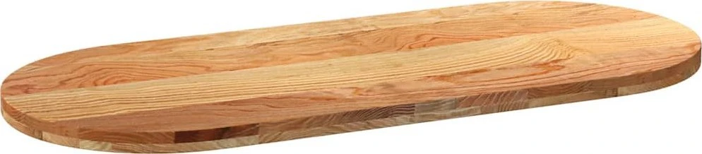 Stalviršis, šviesiai rudas, 140x60x4 cm, ąžuolo masyvas, ovalo