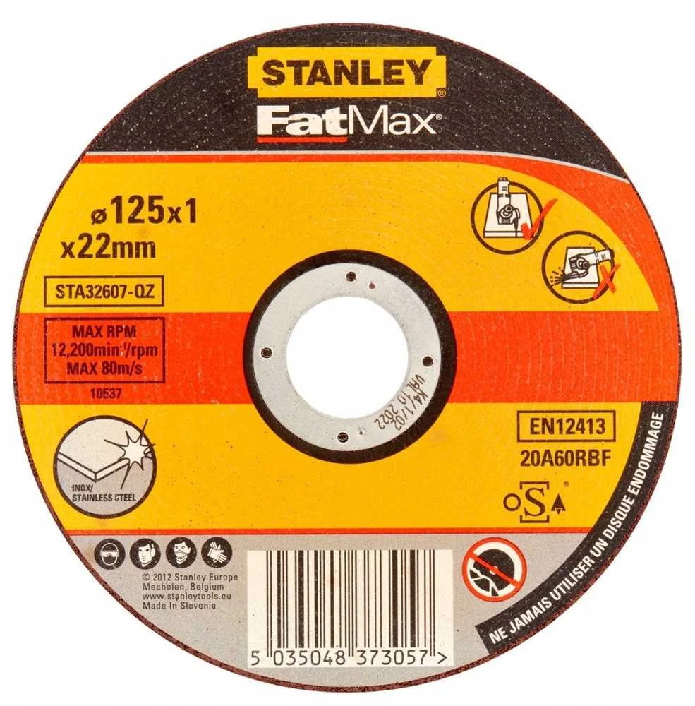 Stanley nerūdijančio plieno pjovimo diskas 125 x 22,2 mm, storis 1,0 mm (STA32607-QZ)