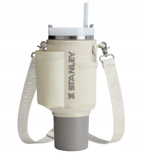 Stanley nešiojimo dėklas skirtas The All-Day Quencher Carry-All 1.18L termo puodeliui su šiaudeliu, kreminės spalvos