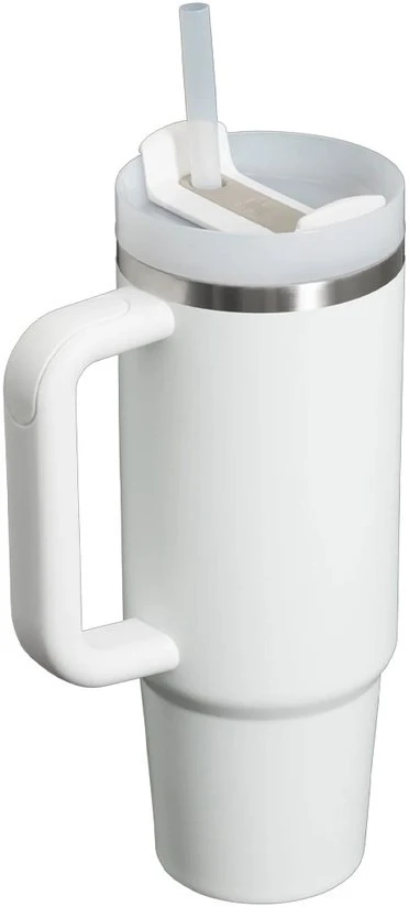 Termo puodelis Stanley Quencher H2.O FlowState 0,89 L - šerkšno baltos spalvos