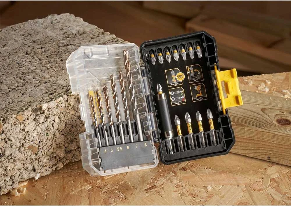 Stanley 19 dalių rinkinys mūro gręžimui ir smūginiam gręžimui