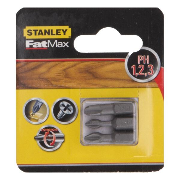Stanley Koncówki Atsuktuvų antgalių rinkinys – „Philips“ ph1, 2, 3/50 (3 vnt.)