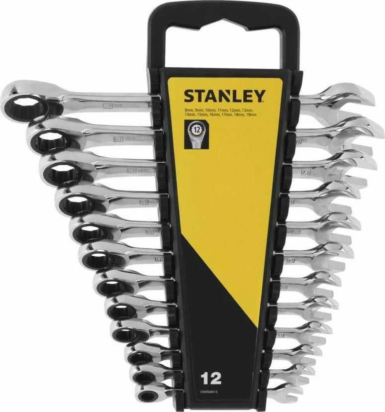 Stanley plokščių dvikilpių veržliarakčių rinkinys 12 vnt 8-19 mm