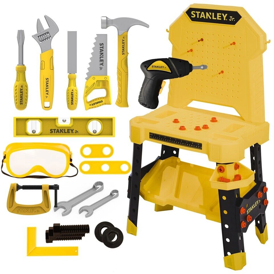 Stanley Jr. - Darbastalio komplektas su naujais įrankiais (SRP126-SY)