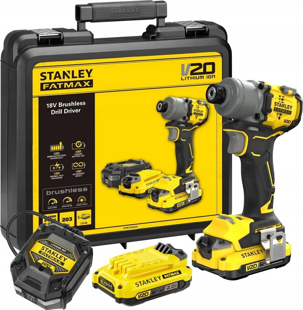 2 × 2,0 Ah SFMCF830D2K STANLEY smūginis veržliasukis
